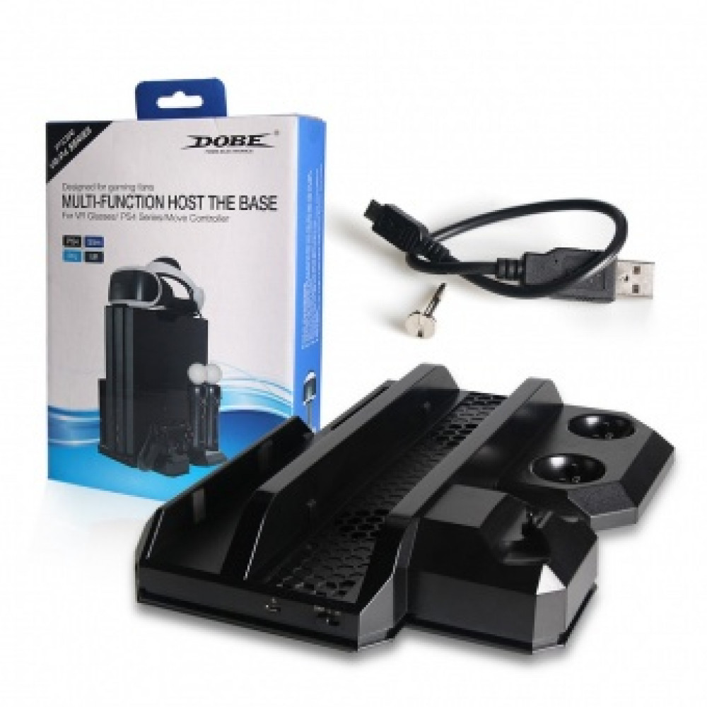 Подставка+Зарядная станция PS4/PRO/SLIM/VR Multi-Function Charging stand with cooling fan TP4 - 888 (Б/У)